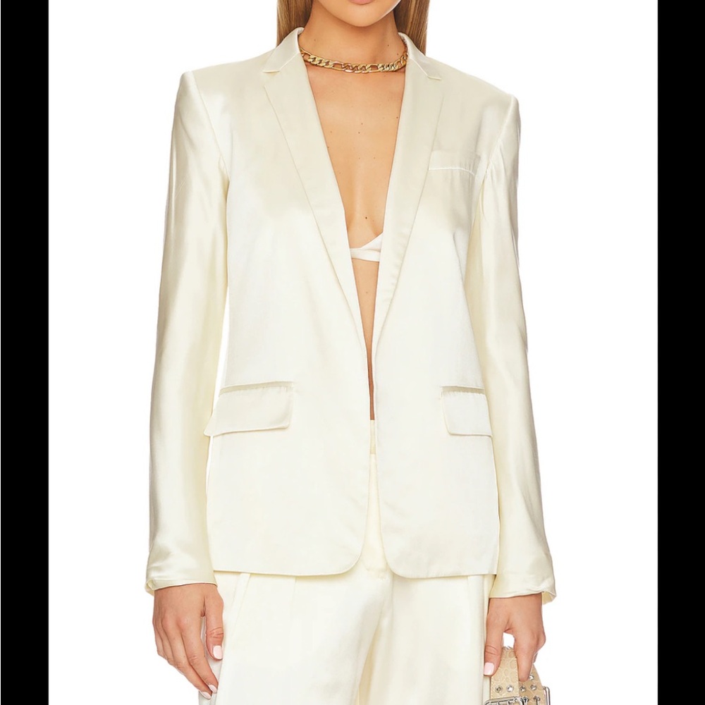 Forever 21 Cream Blazer Structured Tailored